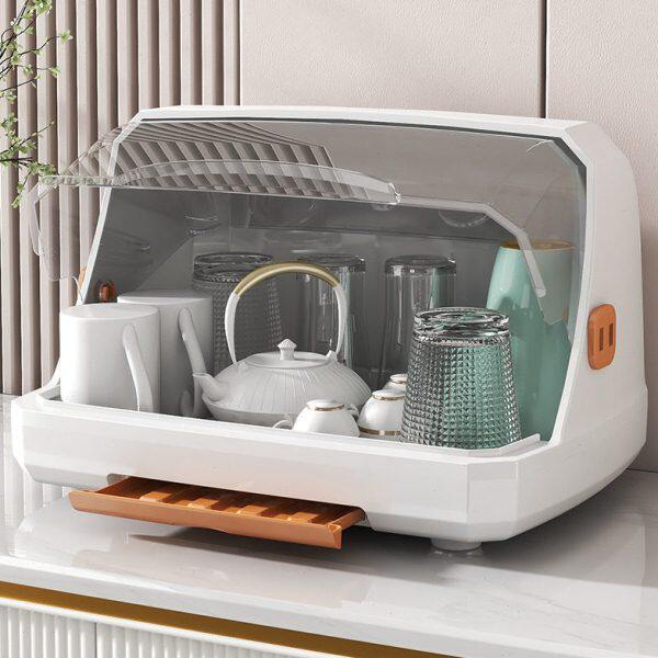 杯子收纳盒塑料置物架防尘玻璃杯茶杯托盘桌面水杯收纳盒沥水杯架