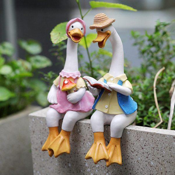 花园卡通看书情侣鸭子摆件户外庭院园林别墅农场景观装饰工艺品,家居饰品,户外/庭院摆件,淘宝优惠券,粉丝福利购,淘宝优惠卷