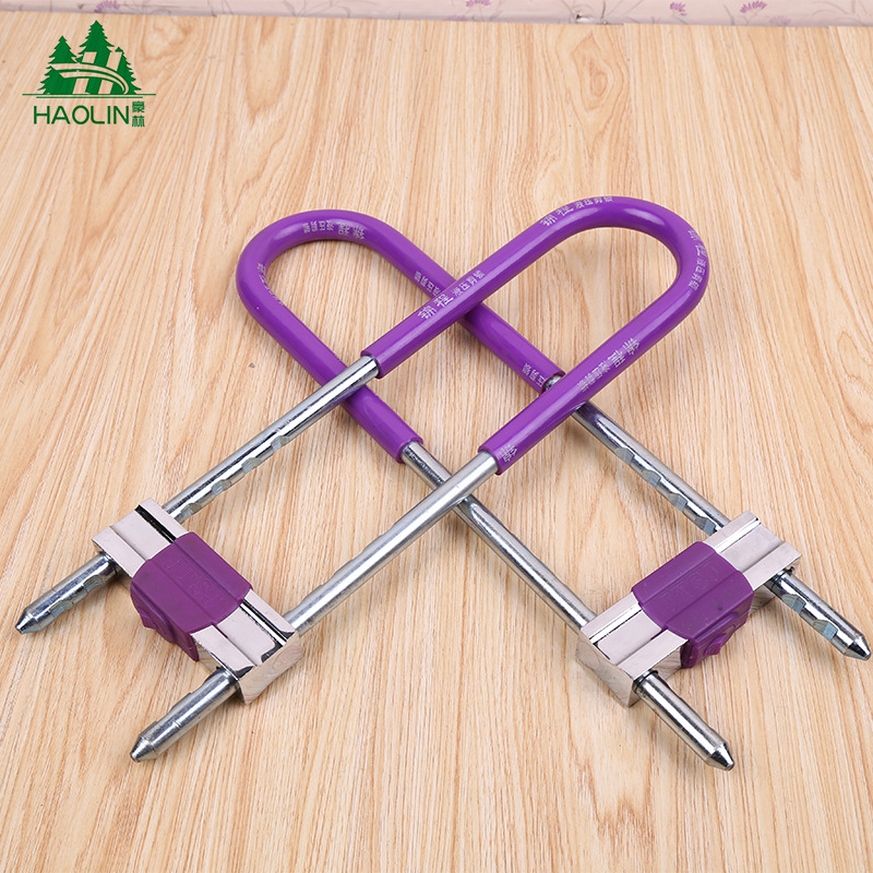 【厂家直供】双门玻璃门锁U型 加长插锁防盗商铺锁 移门玻璃门锁