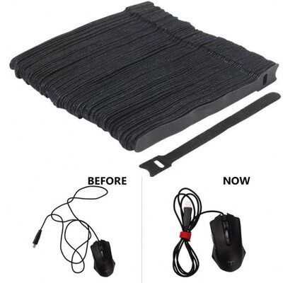 12*150 mm 50 pcs Factory direct T-type Velcro cable tie wire