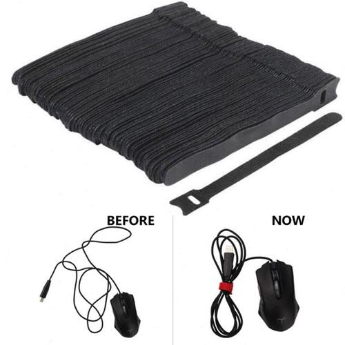 12*150 mm 50 pcs Factory direct T-type Velcro cable tie wire