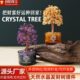 天然水晶发财树黄水晶紫水晶聚盆摇钱树家居装 饰桌面招财摆件