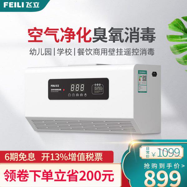 飞立壁挂式臭氧发生器幼儿园学校消毒机活氧解毒机除甲醛去异味