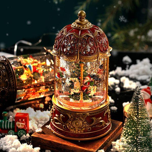 圣诞节旋转木马老人树音乐盒水晶球八音盒飘雪儿童生日礼物复古的,家居饰品,音乐盒,淘宝优惠券,粉丝福利购,淘宝优惠卷