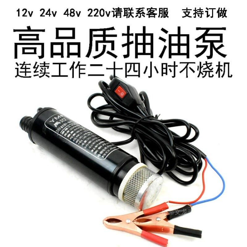 抽油泵柴油抽水泵12V电动小型自吸泵24伏点烟器加油枪抽油机