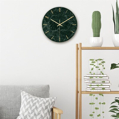 CLOCK003创意轻奢大理石挂钟亚克力材质UV打印时钟客厅装饰