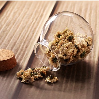 加厚玻璃透明茶叶罐耐热密封罐大号软木塞花茶罐玻璃瓶无铅储物罐