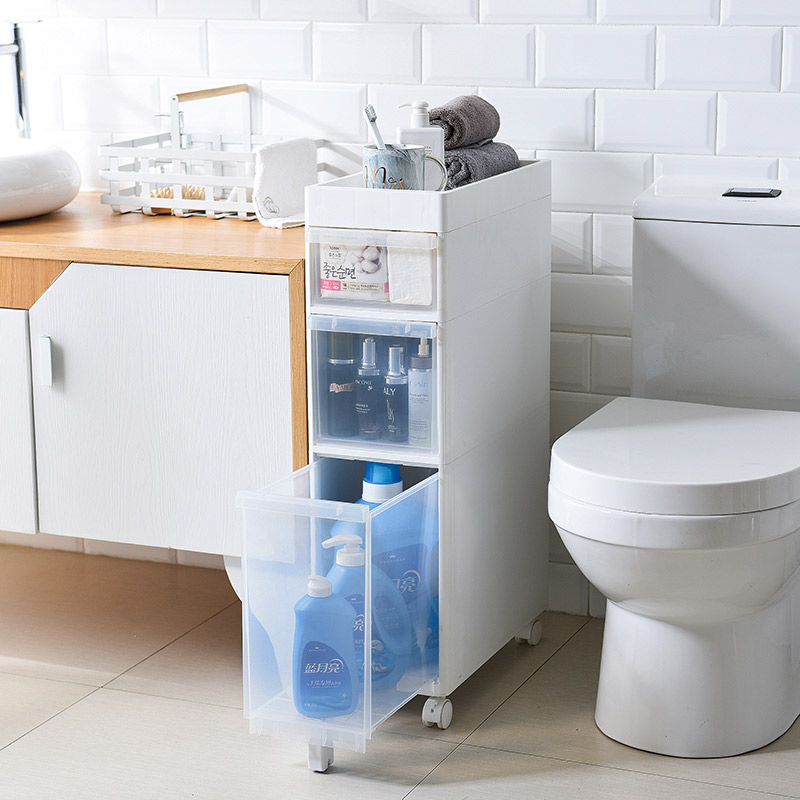 百露新品22cm厨房夹缝柜收纳柜抽屉式多功能浴室冰箱洗衣机置物柜