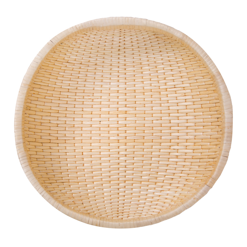 柳编笸箩馒头筐家用藤编收纳筐针线簸箩圆形干果篮柳条厨房饼馍筐