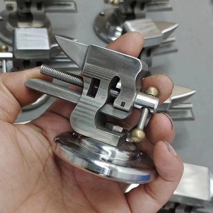 手工一寸迷你304不锈钢小台钳带砧台手作工具手表维修摆件铁砧子