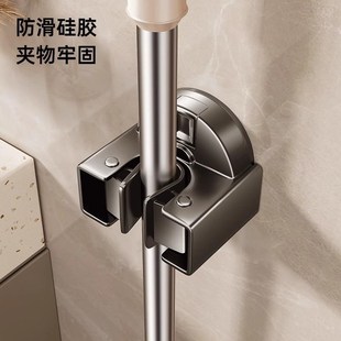 拖把壁挂夹吸盘卡扣神器挂钩免打孔卫生间浴室收纳挂架固定门后