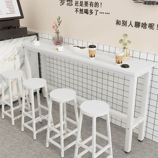 吧台桌靠墙奶茶店桌椅家用长条桌子阳台靠窗桌客厅窄桌商用高脚桌