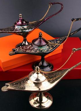 巴基斯坦手工铜器阿拉丁神灯摆件居家酒店玄关创意铜灯工艺品摆设