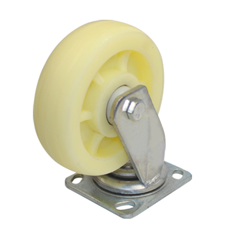 万向轮6寸尼龙重型脚轮手推平板拉车轮4寸5寸8寸轱辘工业定向轮子
