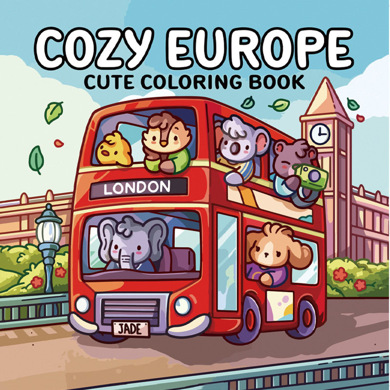COZy CUTIES【毛绒朋友旅行】涂鸦涂色本着色书缓解焦虑涂色本绘