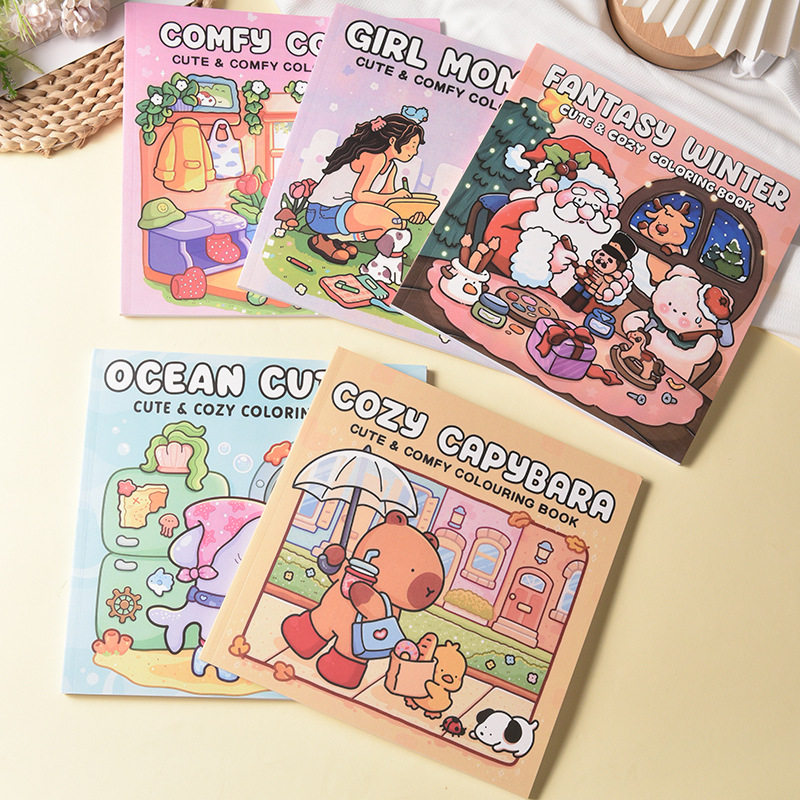 儿童涂色本小学生减压彩铅涂鸦填色书可爱DIY创意马克笔绘画画本