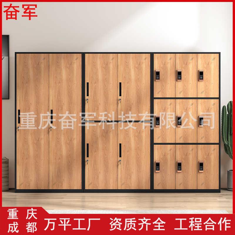 木纹转印更衣柜员工宿舍衣柜储物柜浴室铁皮柜健身房存包柜子带锁