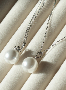 银项链珍珠吊坠女款百搭锁骨链