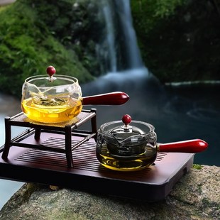 功夫茶具 侧把茶壶玻璃煮茶器电陶炉耐高温泡茶壶家用单壶24年新款