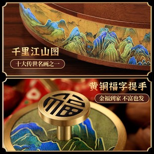 实木干果盒高端精致高颜值收纳盒客厅茶几家用水果盘 九宫格新中式