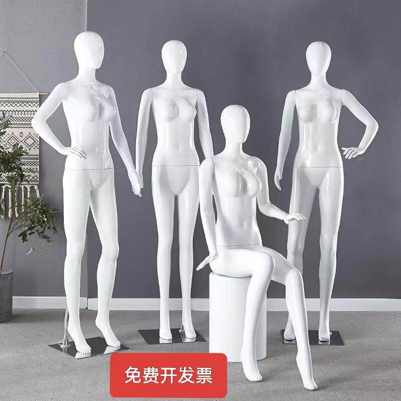 高档服装店 模特道具 亮白烤漆婚纱模特 站立坐模型 男女模特全身