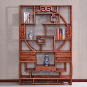 中国实木多宝阁博古架展示架彷古架储物架隔断明清彷古南榆木