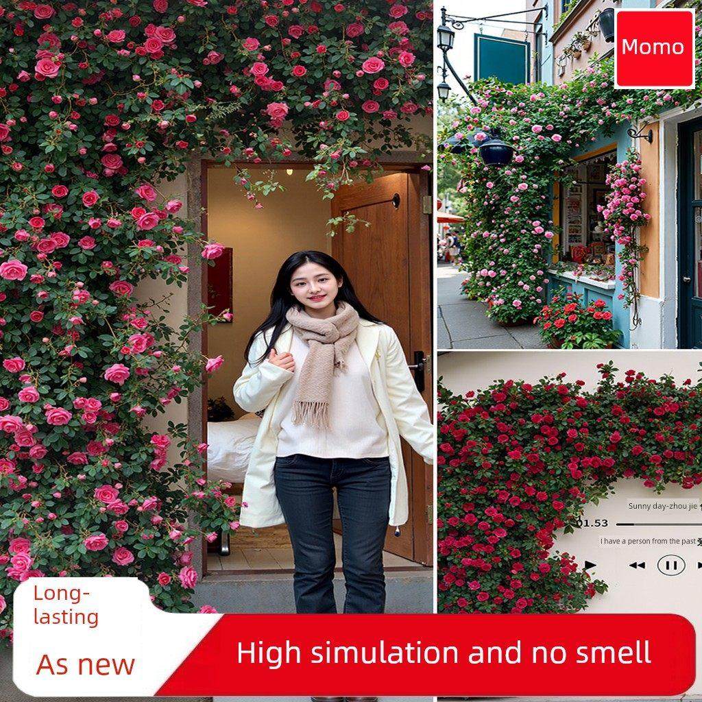 模拟玫瑰藤客厅室内阳台空调管庭院装饰假花藤墙挂绿色植物,鲜花速递/花卉仿真/绿植园艺,仿真花,淘宝优惠券,粉丝福利购,淘宝优惠卷