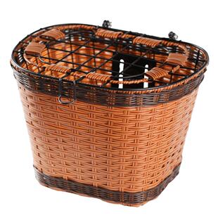 自行车篮子单车挂篮前车筐前篮子加大娄子金属PE藤加大车筐篮子