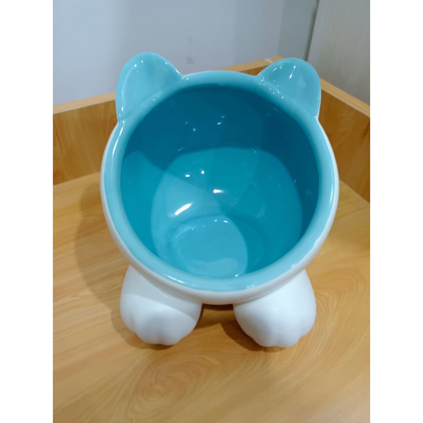 宠物陶瓷食盆龙猫仓鼠防打翻猫头食盆