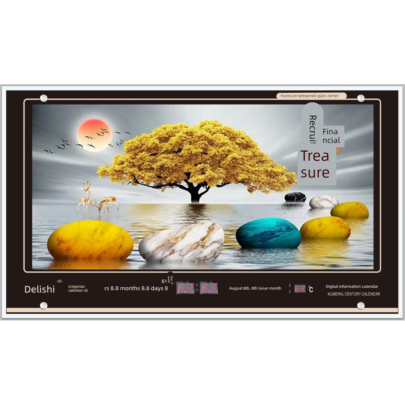 万年历电子钟表led夜光客厅个性家用数码挂钟大装饰画插电壁挂钟
