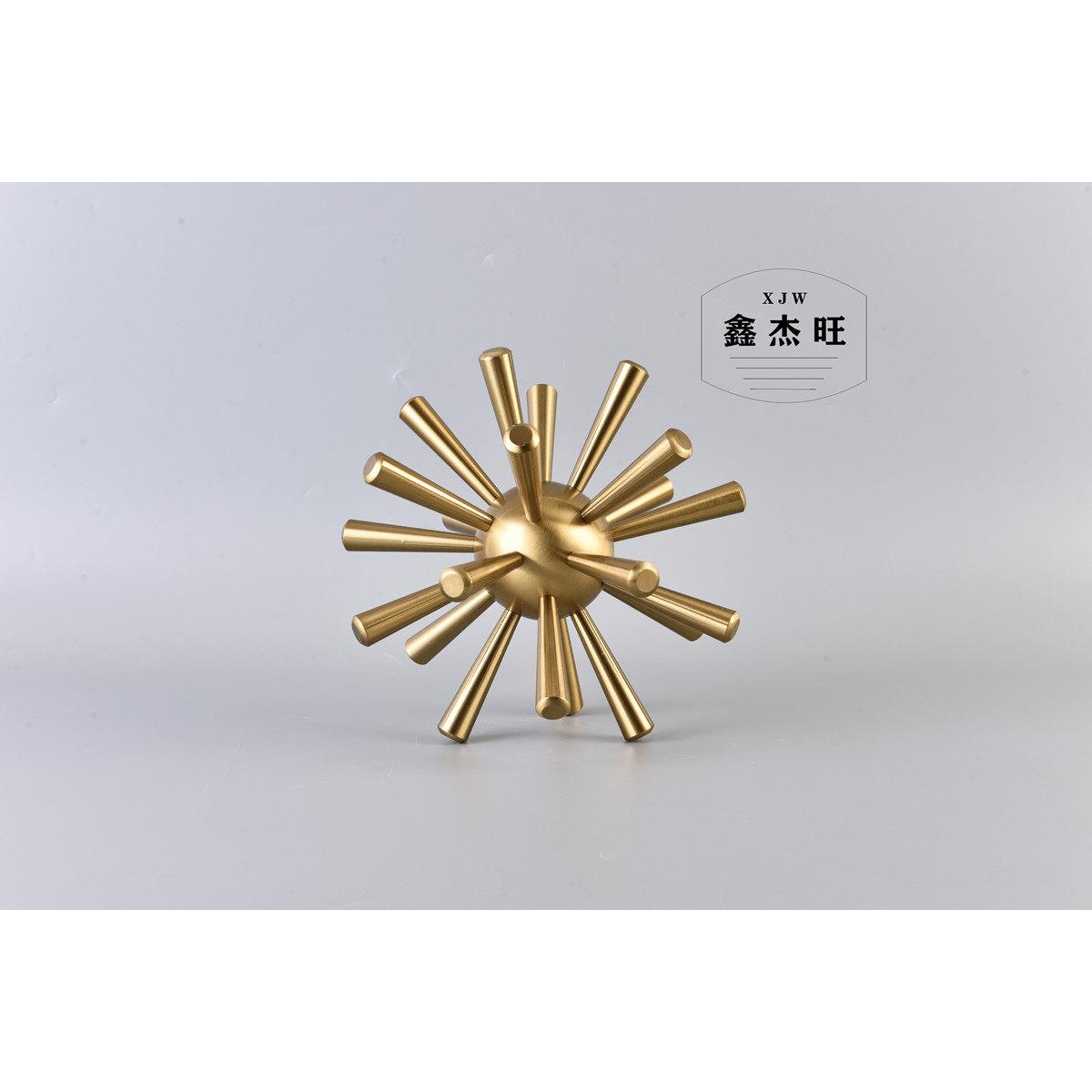 现代简约创意金属铝件刺球海胆球轻奢装饰品家居软装电视柜摆件