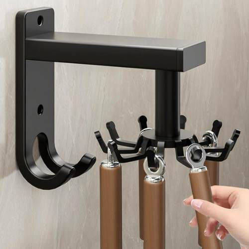 厨房旋转挂钩免打孔壁挂式置物架厨具收纳架神器锅铲勺子铲子挂架