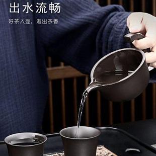 家用办公室会客防烫懒人石磨自动泡茶器茶壶茶杯 紫砂功夫茶具套装