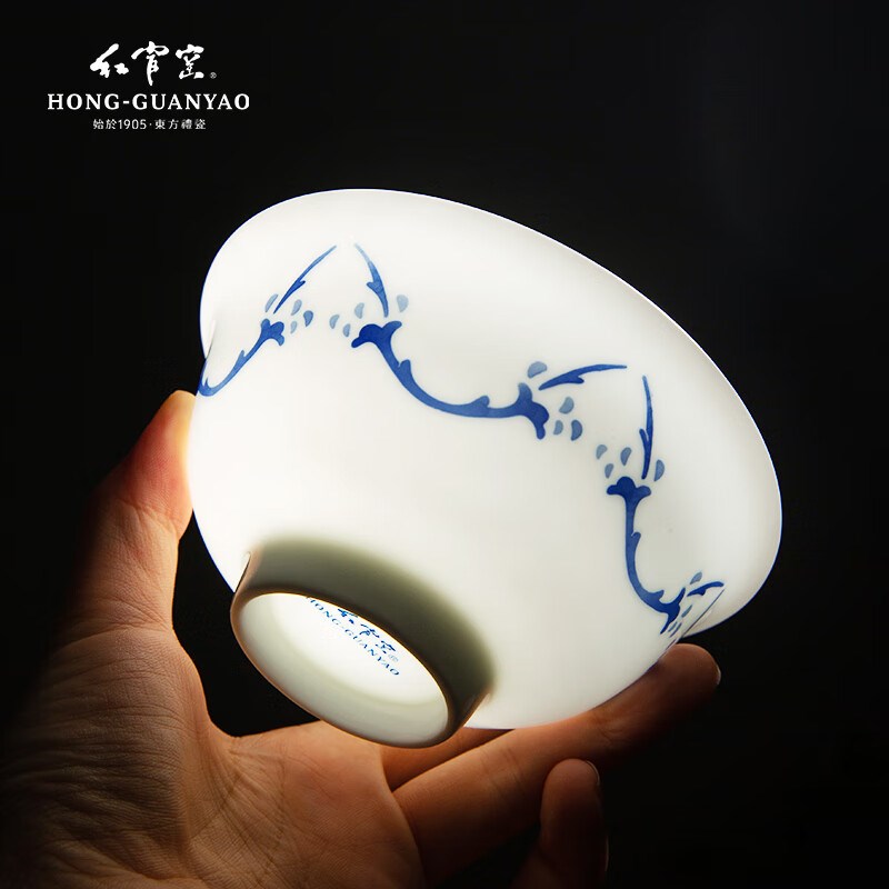 国瓷红官窑餐具釉下五彩醴陵陶瓷碗个人专用饭碗家用面碗老式汤碗