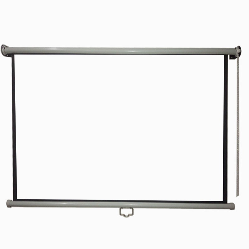 订做窗帘式手拉幕布60/150寸手动卷帘式壁挂投影幕高清家用办公