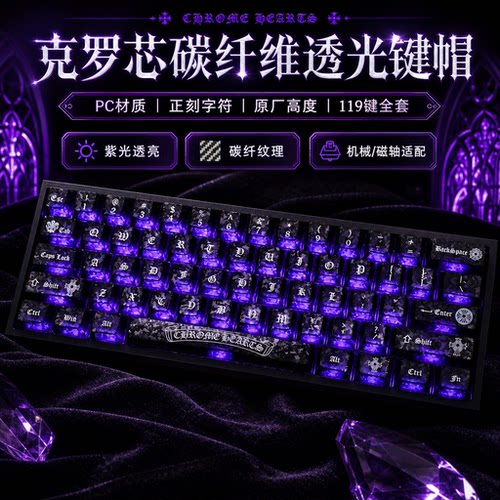 克罗心透光冰碳纹键帽
