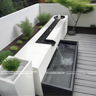 定制不锈钢喷泉叠瀑池点缀庭院花园鱼塘景观泉水景观