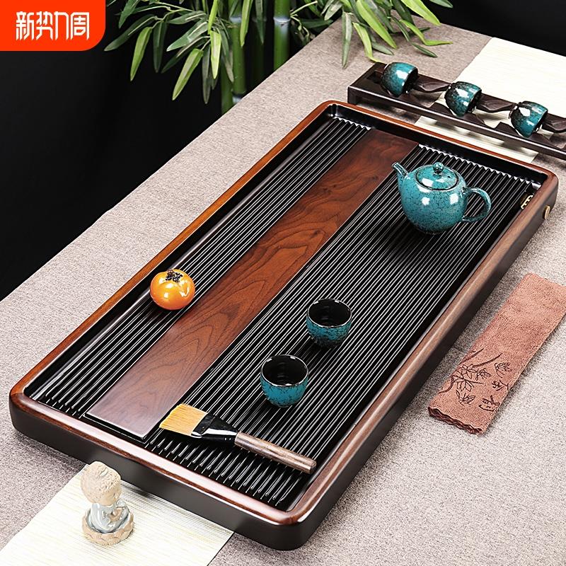 北美胡桃木茶盘德国电木家用干泡功夫茶具实木茶台泡茶黑檀木茶海