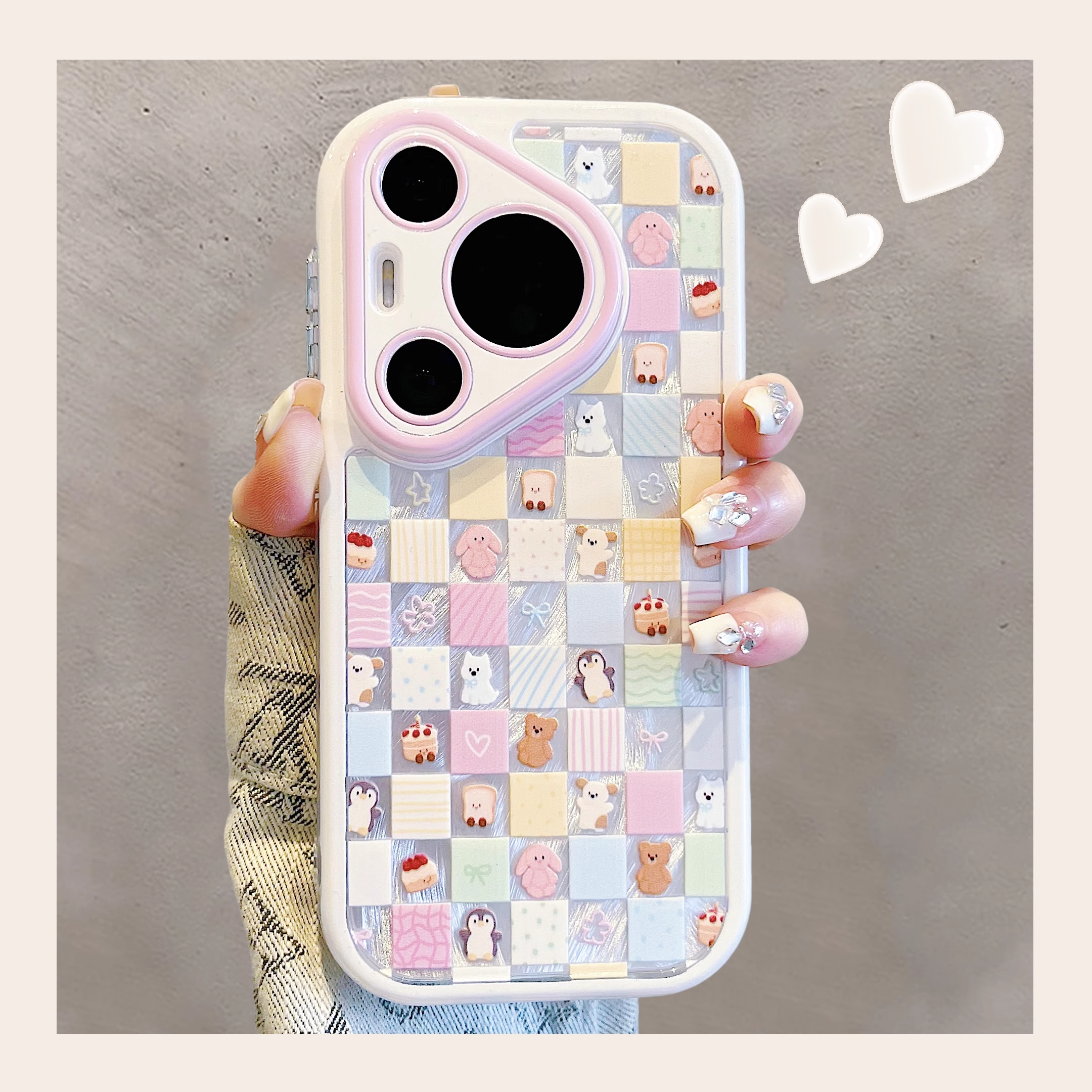 适用苹果16promax手机壳女新款iPhone15高级感14plus动物格子ip13可爱12mini防摔11硅胶xs简约7ins风保护套