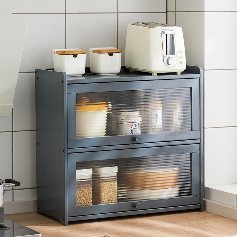 厨房碗柜置物架碗盘收纳架盒多功能碗架沥水架碗筷柜子储物柜带门