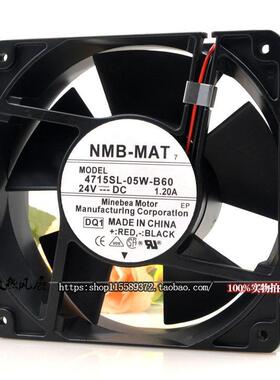 原装美蓓亚NMB 4715SL-05W-B60 -D00 24V 1.2A 铝框散热风机 12cm