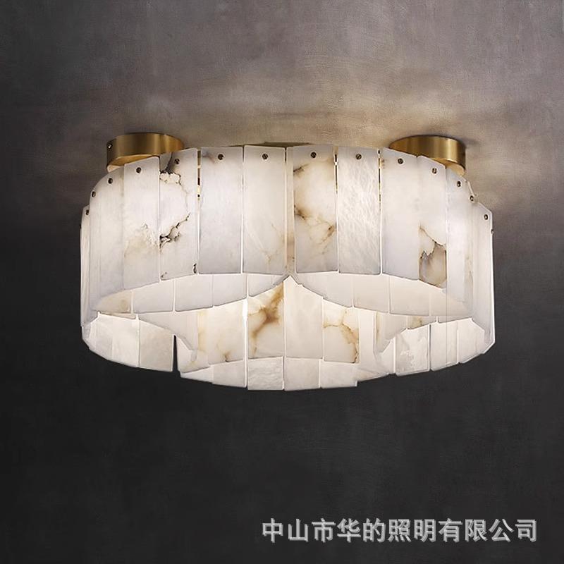 北欧全铜云石吸顶灯后现代轻奢客厅餐厅卧室灯创意室内设计师灯具
