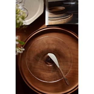 吹制玻璃平盘 收集时光 人工水晶 say游丝玻璃盘 深汤盘 Camus