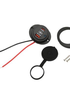 房车改装充圆形 PD60W快充和 QC 36W 二合一快充车载充电器免开孔