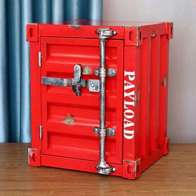 集装箱工业风床头小柜子铁艺床头柜创意办公边柜储物柜卧室收纳柜