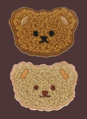 小熊刺绣贴自粘毛绒贴免缝贴布卡通修补布贴衣服书包补丁补洞自粘