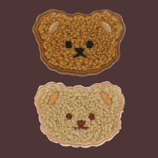 小熊刺绣贴自粘毛绒贴免缝贴布卡通修补布贴衣服书包补丁补洞自粘