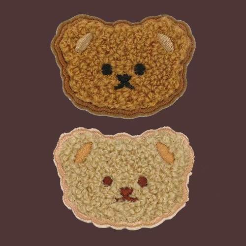 小熊刺绣贴自粘毛绒贴免缝贴布卡通修补布贴衣服书包补丁补洞自粘