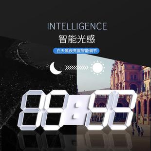 新款 LED数字钟韩国电子闹钟墙面立体挂钟厂家供应6608LED挂钟3D钟