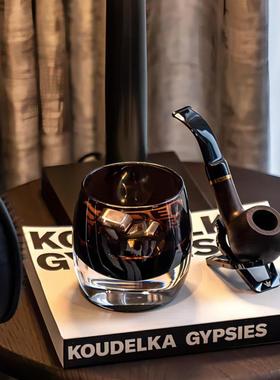 Omenia现代样板房客厅咖啡桌桌面雪茄托盘组合套件装饰软装饰饰品